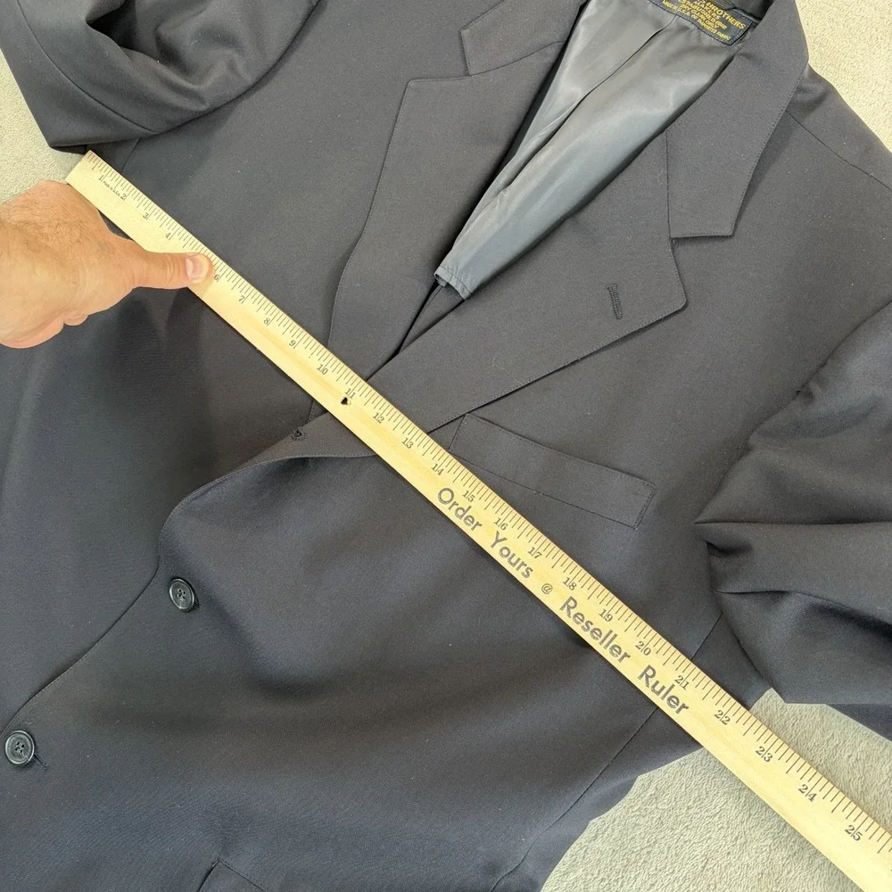 Vintage‎ 80s Brooks Brothers Blazer Sport Coat Black Wool 3 Button Men 44R USA